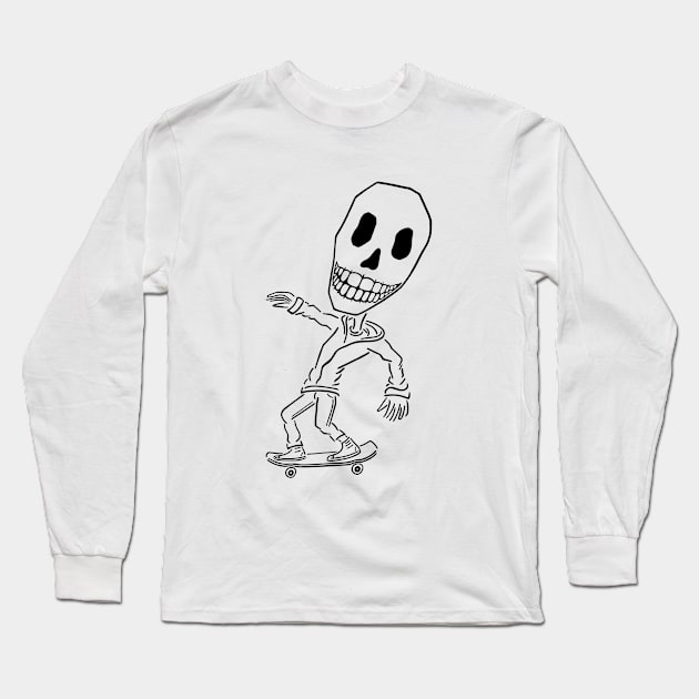 Mr. Big Skull Skater Long Sleeve T-Shirt by derekdelloro